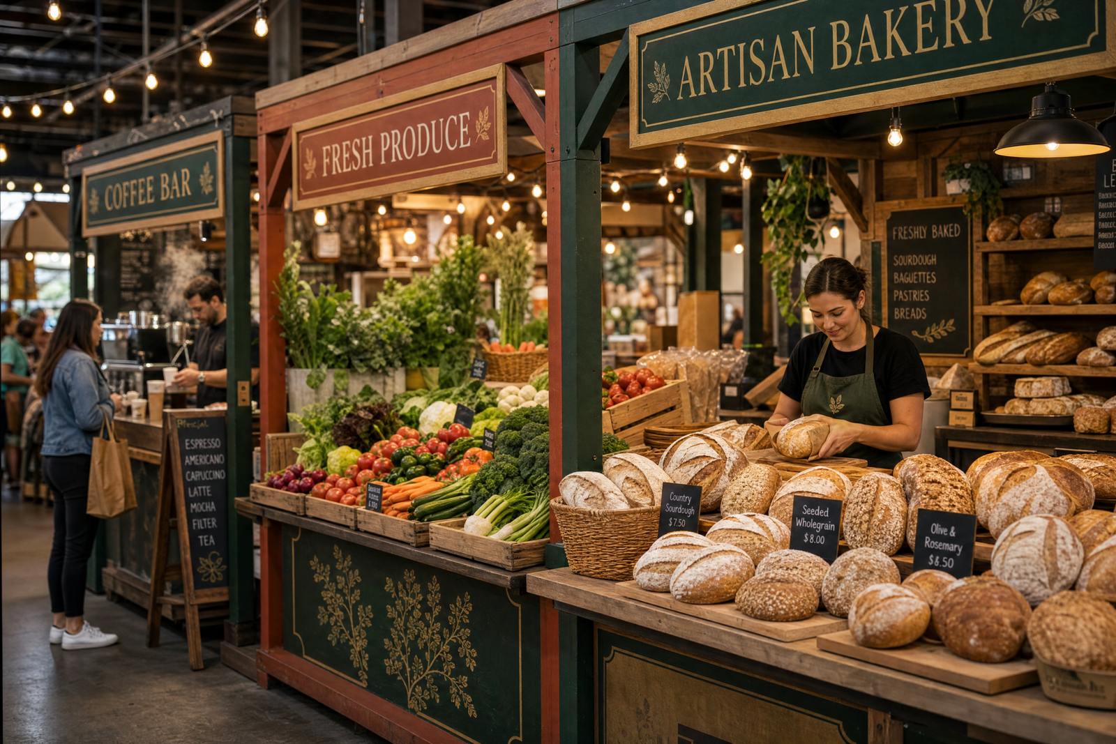 Food and drink stalls at The Market At McKnight